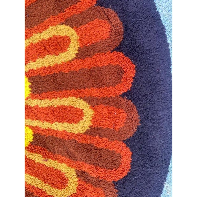 Vintage French Hand-Knotted Cogolin Round Rug, 1960s For Sale - Image 11 of 18