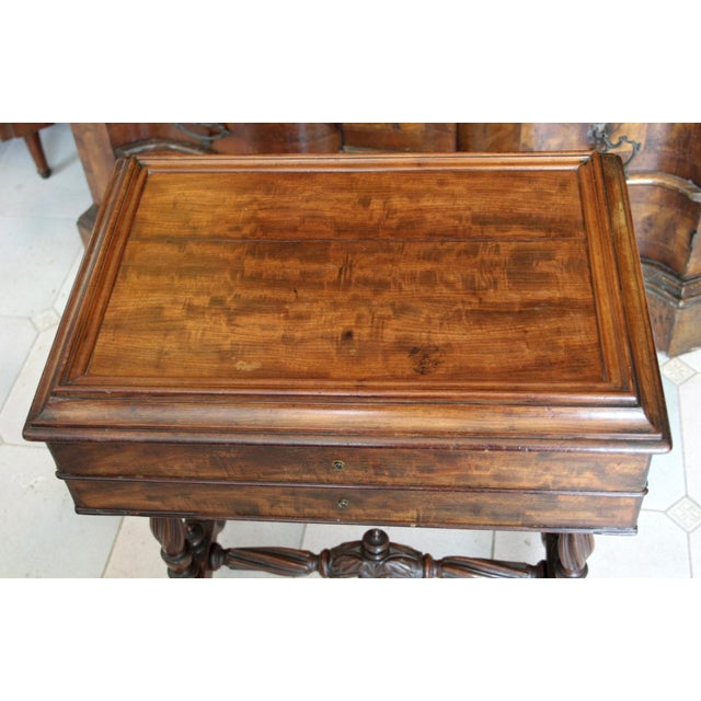 Vintage Classic French Mahogany Sewing Desk For Sale - Image 16 of 18