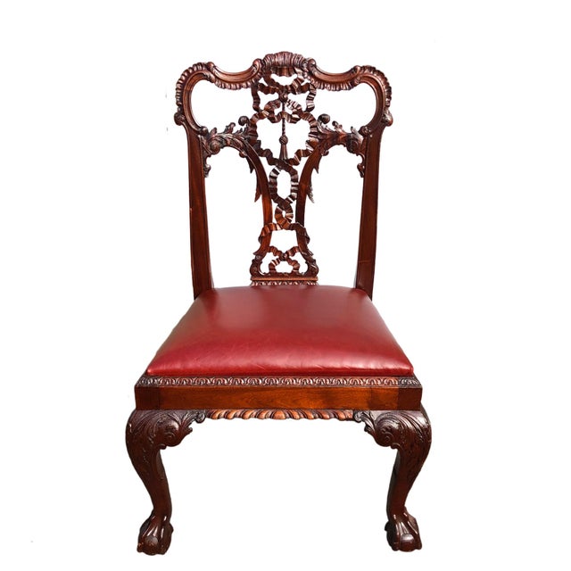 Mid 19th Century Set of Eight English Carved Mahogany George III Style Dining Chairs, Circa 1870 For Sale - Image 5 of 7