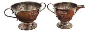 Silver-Plated Sugar Bowl and Creamer, 1890s, Set of 2