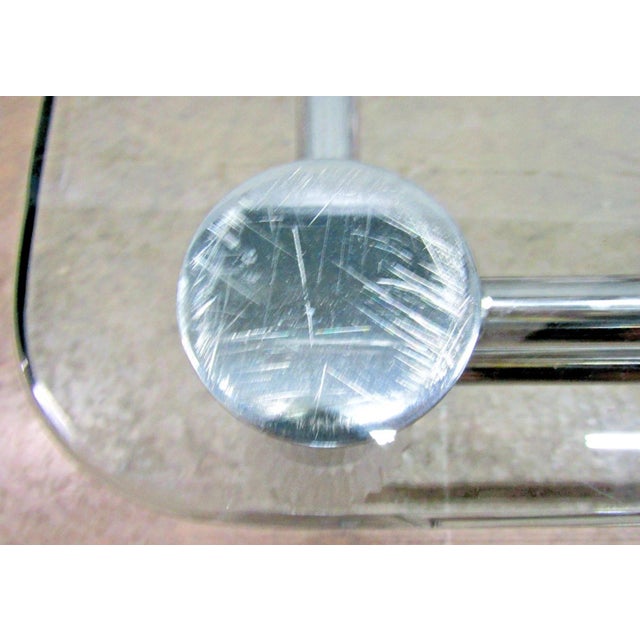 1960s Mid-Century Modern Chrome With Limerick Crystal Legs Glass Top Coffee Table For Sale - Image 12 of 12