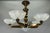 Art Deco Bronze and Opalescent Glass Six-Light Chandelier attributed to Ezan, France For Sale - Image 9 of 18