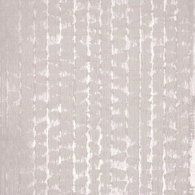 Schumacher x Patterson Flynn Rune Pinstripe Wallcovering Wallpaper In Silver For Sale