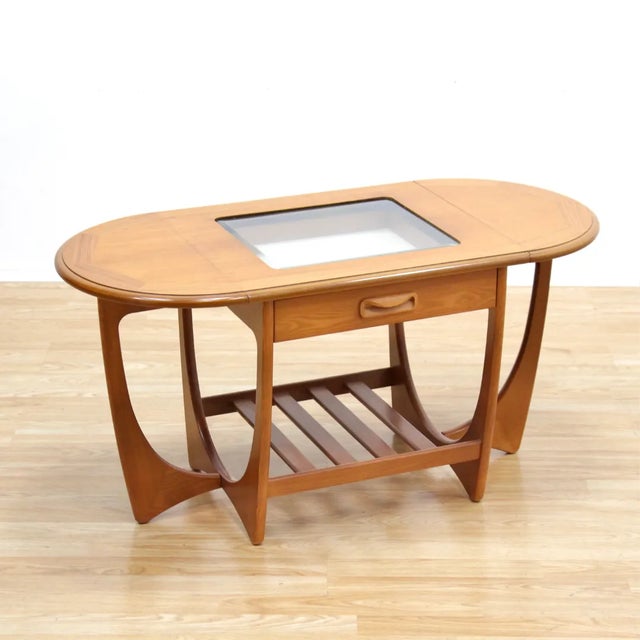 Brown 1970s Mid Century Teak Side Table With Leaves by G Plan For Sale - Image 8 of 10