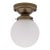 Late 20th Century Reclaimed Crackle Glass Globe Flush Mount Ceiling Light For Sale