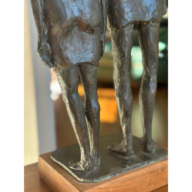 Mid-Century Modern Bronze Sculpture of a Mother and Child by Harry Geffert For Sale - Image 9 of 10