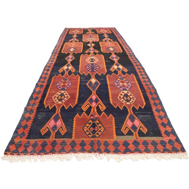 Tribal Vintage Persian Azerbaijan Gallery Rug - 04'09 X 13'08 For Sale - Image 3 of 9
