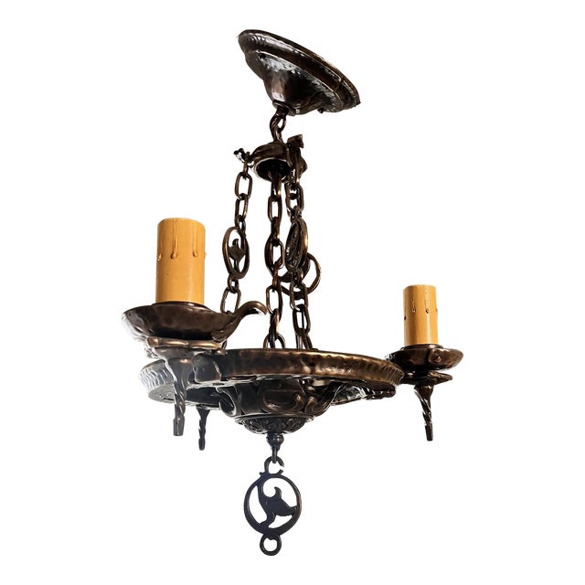 Rejuvenation 15” Iron Chandelier For Sale