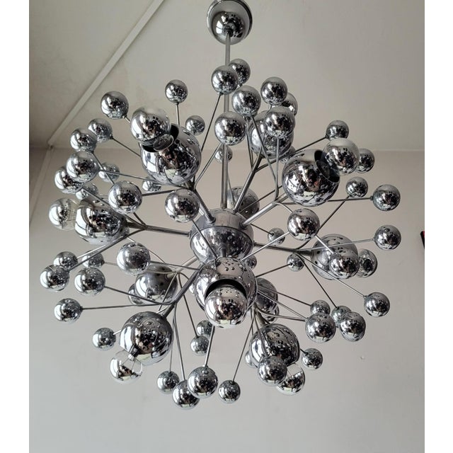 Metal Vintage Space Age Twelve-Light Pendant Lamp, 1960s For Sale - Image 7 of 13