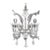 Venetian White and Transparent Floral Murano Glass Wall Sconce For Sale