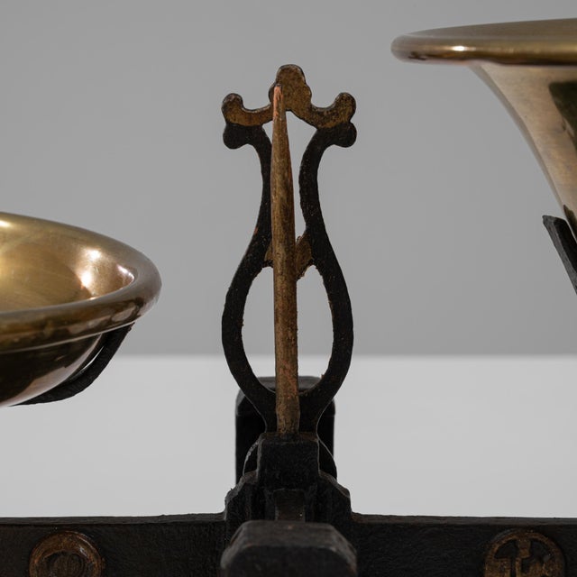 Metal 19th Century French Iron & Brass Scale For Sale - Image 7 of 18