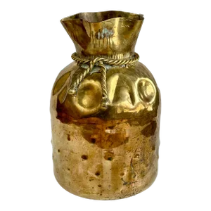 Trompe l'Oeil Brass Money Bag Vase