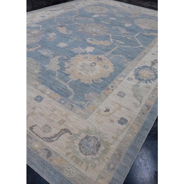 Turkish Turkish Oushak Rug 12'1" x 17'5" For Sale - Image 3 of 8