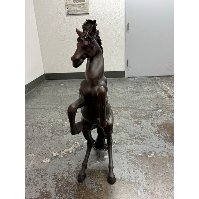 Early 21st Century Rearing Horse Bronze Sculpture For Sale - Image 5 of 12