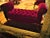 Vintage Queen Ann Ottoman Red Velvet Tufted Entryway / End of Bed Couch Settee For Sale In Columbia, SC - Image 6 of 10