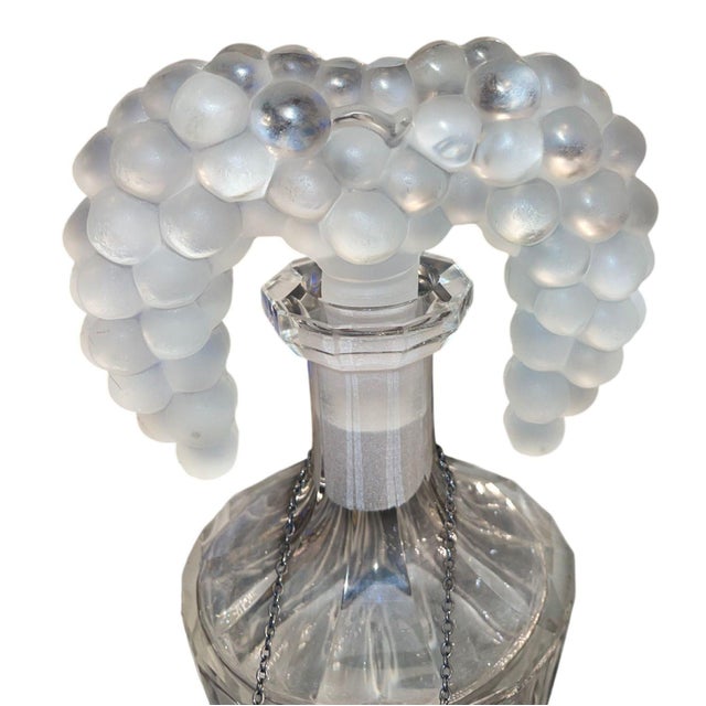 Pair of Hoffmann Art Deco Crystal Nude Figural and Grape Decanters, 1920's. For Sale - Image 4 of 11