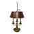 French Brass Bouillotte Lamp With Red Tole Shade For Sale