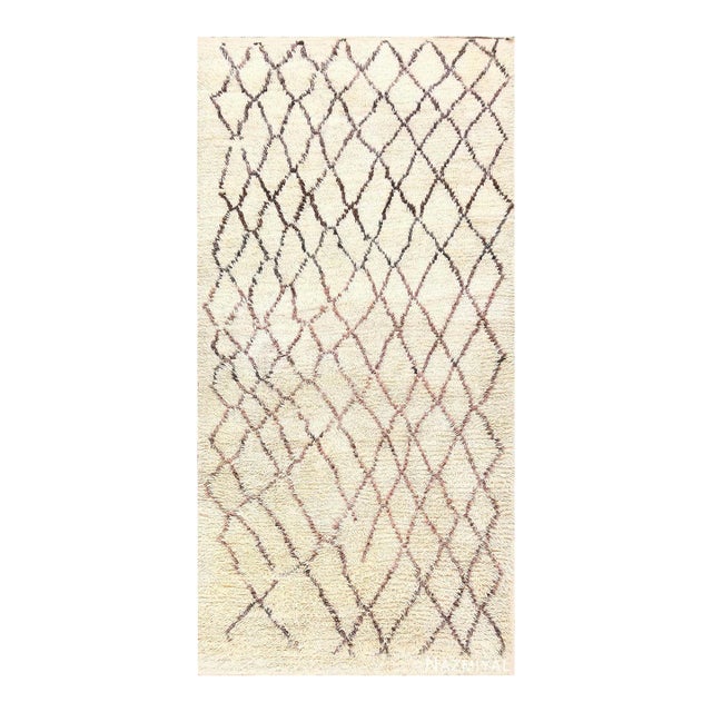 Nazmiyal Collectin Vintage Shag Berber Moroccan Beni Ourain Rug For Sale