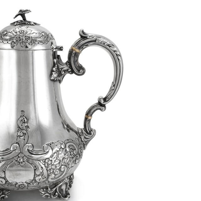 Antique j.g Ltd Heavy 925 Sterling Silver Hot Water Kettle With Hinged Cover For Sale In Houston - Image 6 of 10