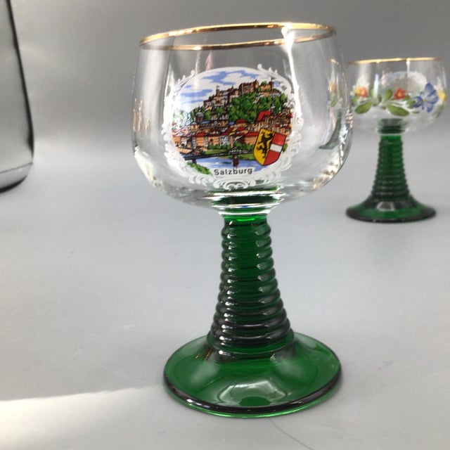 Metal Emerald Green Beehive Stem German Souvenir Goblets-Set of 13 For Sale - Image 7 of 13