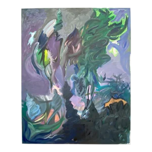 P. L. Bradbury Untitled Abstract Expressionist Oil Painting on Canvas