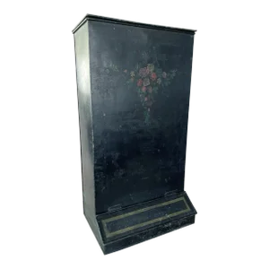 1860’s, 19th Century Toleware Storage Bin, Hand-Painted Floral Decoration
