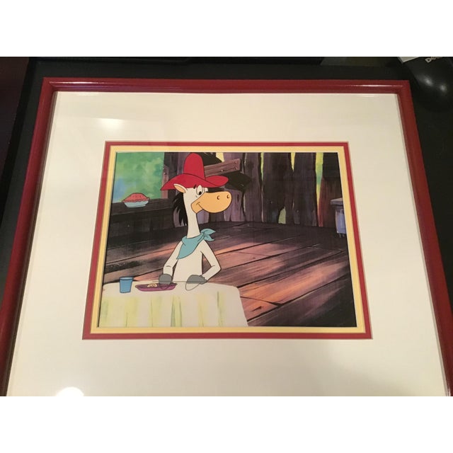 1970 original animation art on laser backround professionally framed and matted on acid free matting . Original hand-drawn...