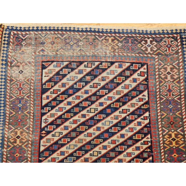 Antique Gendje Kazak Runner, Hand-Knotted Wool Pile, Caucasus, 1800s, 4' x 9' For Sale - Image 11 of 18