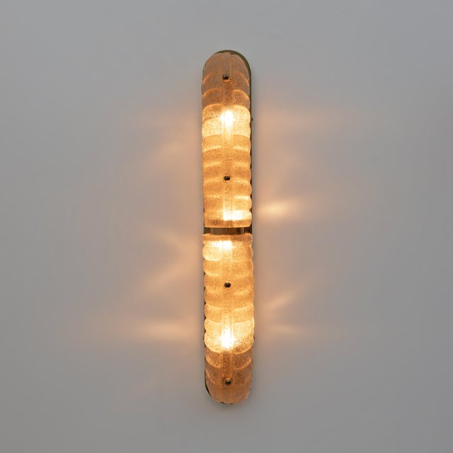 Art Deco Gold Murano Glass and Brass Sconces, Set of 2 For Sale - Image 3 of 10