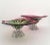 1960s Mid-Century Modern, Art Glass Pedestal Centerpiece Bowl, Leaf or Fish Shape in Pink, Green, Clear For Sale - Image 4 of 13