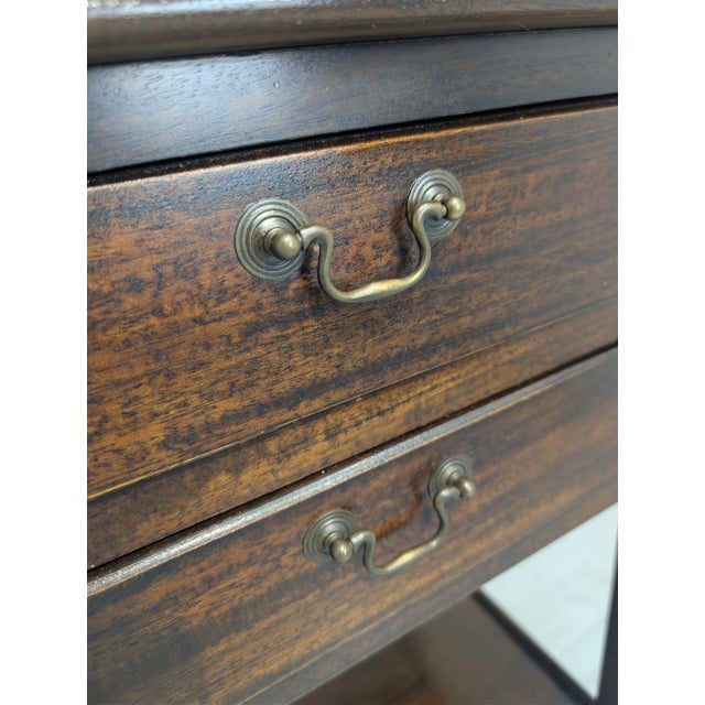 Wooden Desk in Mahogany with Brass Handles, 1960s For Sale - Image 10 of 13