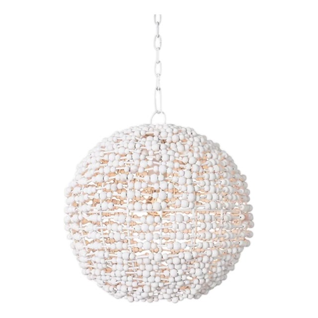 Matthew Izzo Home Leena Sphere Wood Beaded Pendant Light For Sale