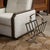 Incredible iron and leather magazine rack from France, 1940s. Original heavy black iron frame with slatted sides and...