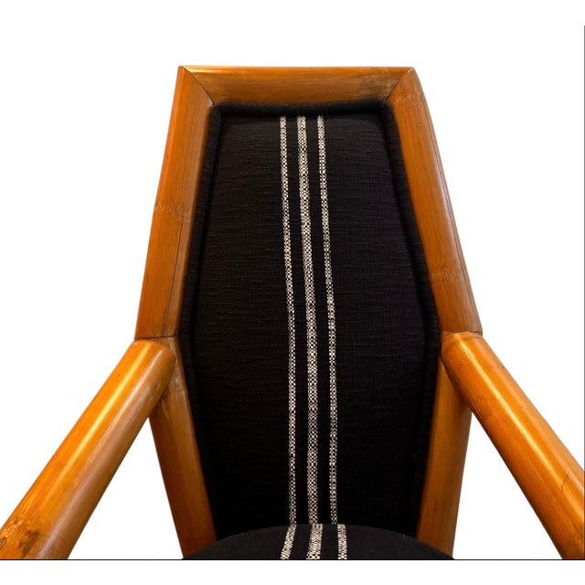 Wood Mid Century Brutalist-Inspired Bamboo Armchair (Sold as Pairs) For Sale - Image 7 of 18