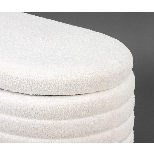 Early 21st Century Contemporary Boucle Upholstered Storage Bench For Sale - Image 5 of 9