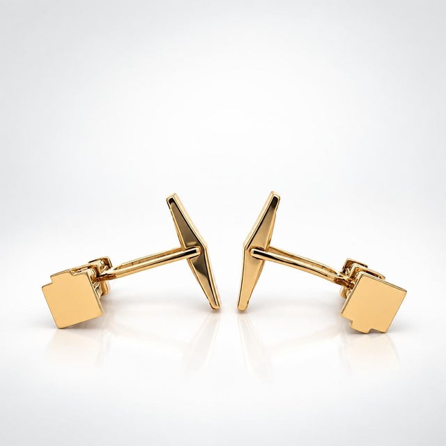 Mid 20th Century Tiffany & Co. Vintage 14k Yellow Gold Oil Well Derrick Tower Cufflinks, Pair For Sale - Image 5 of 12