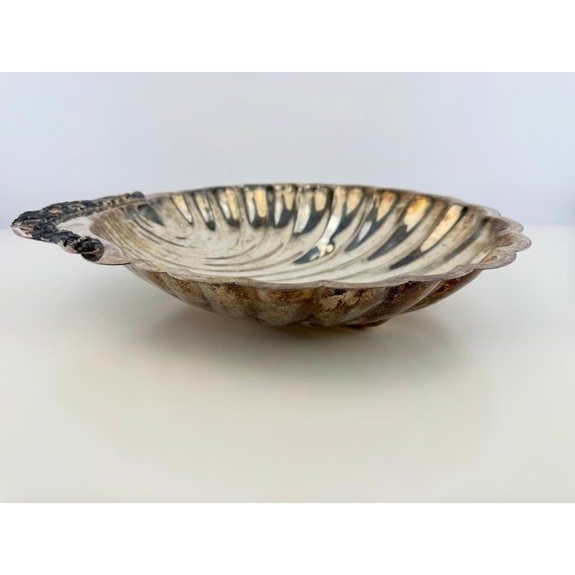 Vintage Fifth Avenue Silverplate Scallop Shell Centerpiece Bowl For Sale - Image 11 of 13