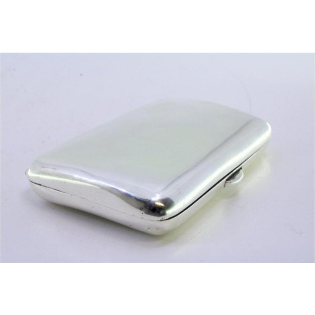Curved Silver Cigarette Case with Spring-Loaded Hinged Lid For Sale - Image 4 of 7