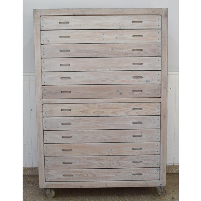 Beige Vintage Industrial Drawer Cabinet For Sale - Image 8 of 8