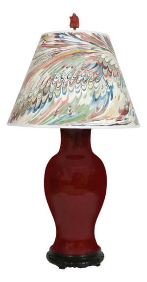Chinoiserie Oxblood Glazed Lamp, Single