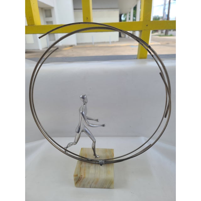 1970s Signed C. Jere Running Man Sculpture For Sale - Image 5 of 10