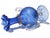 Blue Antique Venetian Murano Sapphire Blue Gold Leaf Handles Italian Art Glass Ruffle Rim Footed Flower Vase For Sale - Image 8 of 9