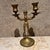 Mid-Century Modern Antique Brass Double Candlestick Holders, Early 20th Century For Sale - Image 3 of 10