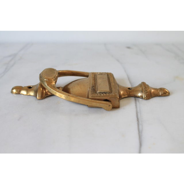 Victorian Vintage Traditional Solid Brass Urn-Style Door Knocker For Sale - Image 3 of 9