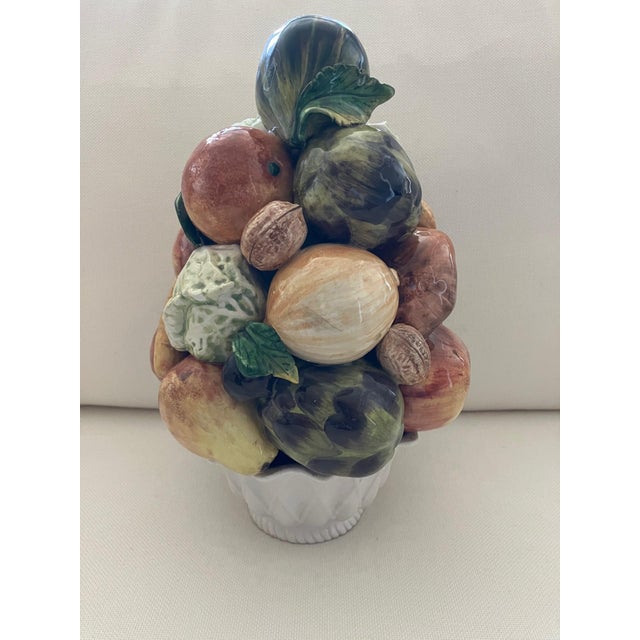 Vintage Italian Ceramic Fruit and Vegetable Topiary/Tower For Sale - Image 4 of 9