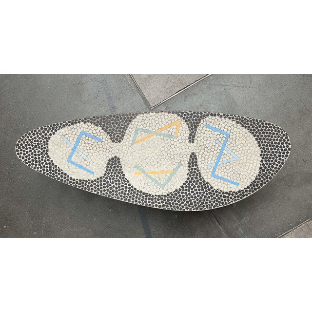Mosaic side table or plant stand by Berthold Müller-Oerlinghausen from the 1960s. The table has a triangular base with...