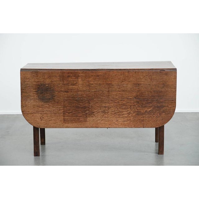 Antique English Lop-Eared Dining Table in Oak, Late 19th Century For Sale - Image 6 of 18