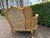 1960 French Louis XVI Gold Beech Damask Settee 1pc For Sale - Image 9 of 13