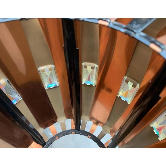 Mid-Century Modern Danish Copper and Black Metal and Prism Pendant Lamp by Werner Schou for Coronell Elektro For Sale - Image 9 of 18