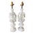 Vintage White Carved Alabaster Lamps - a Pair For Sale